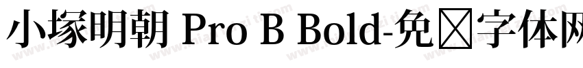 小塚明朝 Pro B Bold字体转换